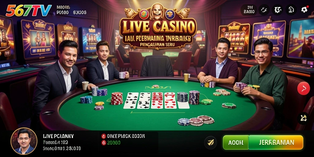 Screenshot 567TV menampilkan dealer profesional dan gameplay yang seru.