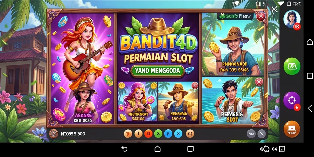 Gameplay seru dari BANDIT4D dengan berbagai tema slot.