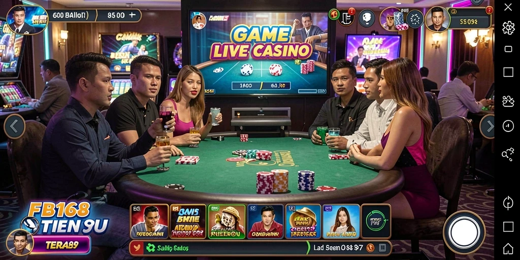 Tampilan menarik dari permainan Live Casino FB168 yang mengasyikkan.