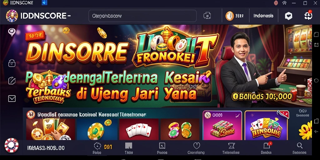 Tampilan utama gameplay seru dari IDNSCORE dengan berbagai pilihan Kasino.