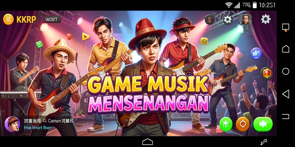 Screenshot gameplay KKRP dengan berbagai pilihan lagu yang menarik.