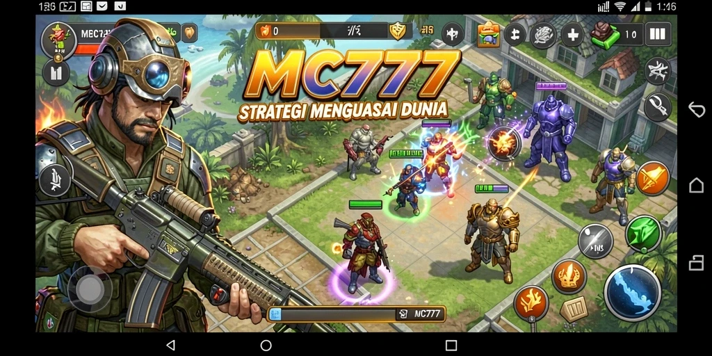Tampilan gameplay MC777 yang seru dalam strategi pertempuran.