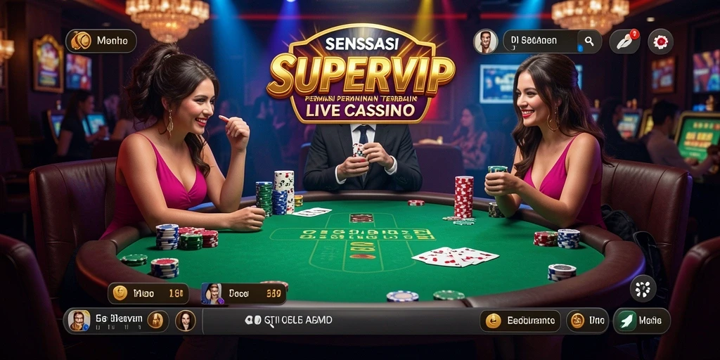 Gambaran gameplay SUPERVIP yang mendebarkan di kasino langsung.